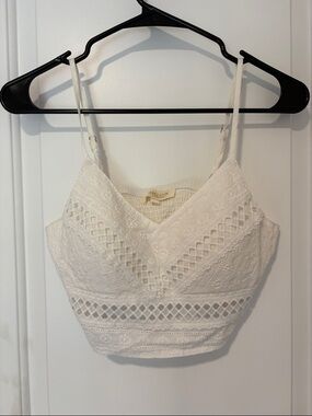 Cream Lace rebellion Cropped Cami Top